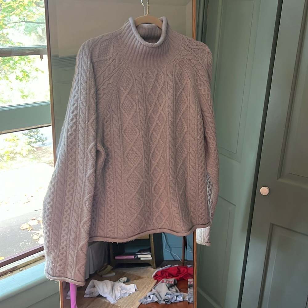 JCrew Light Blue/Gray Turtleneck